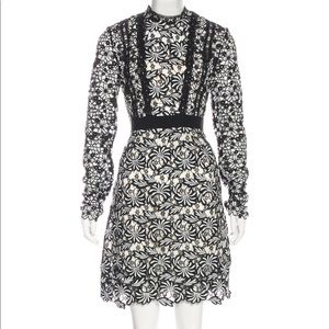 Self Portrait Long Sleeve Guipure Lace Dress US 10